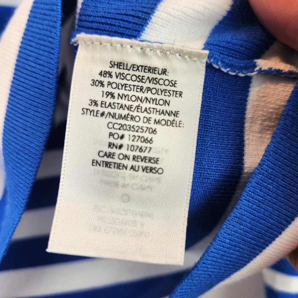 Alice + Olivia Striped Blue and White Crop Top - Picture 7 of 11